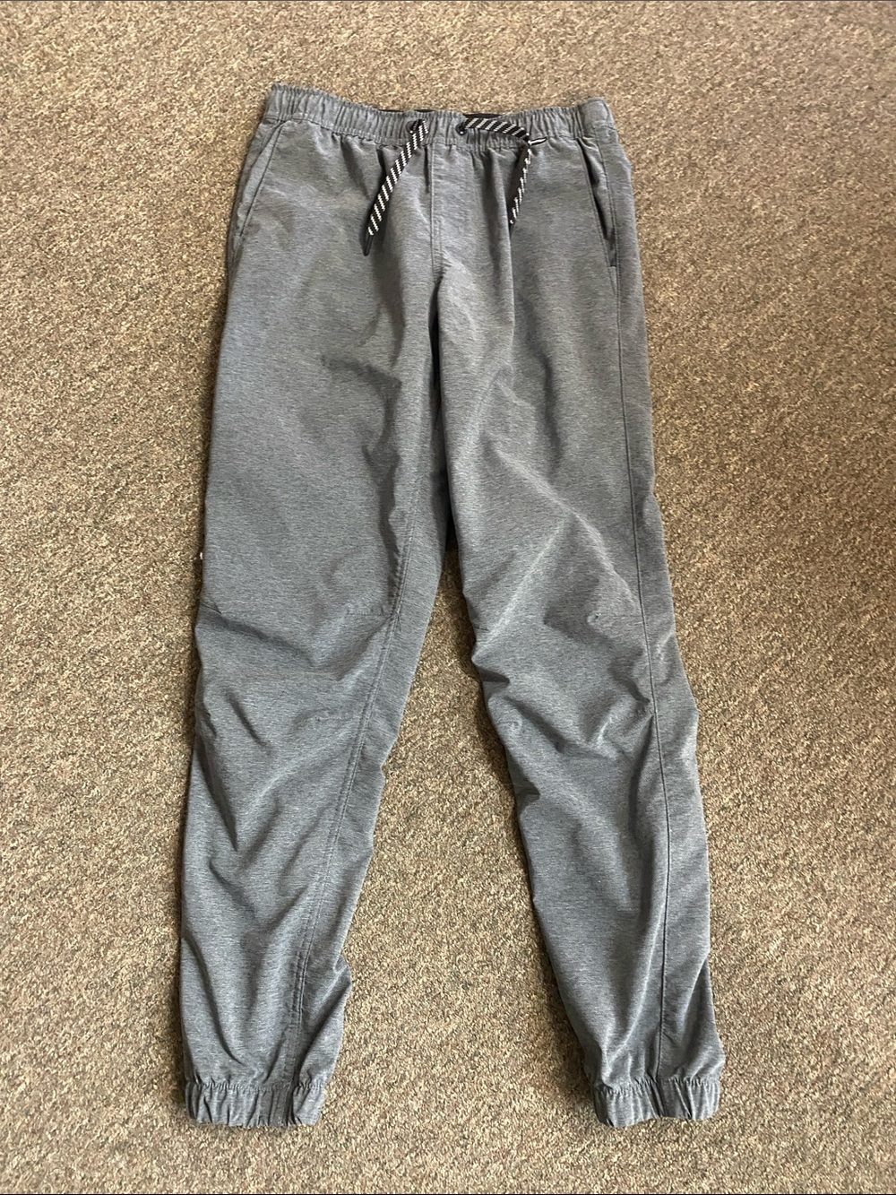 Hurley Men's Heather Gray Jogger Sweatpants with Drawstring